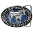 Mare with Colt Enameled Belt Buckle